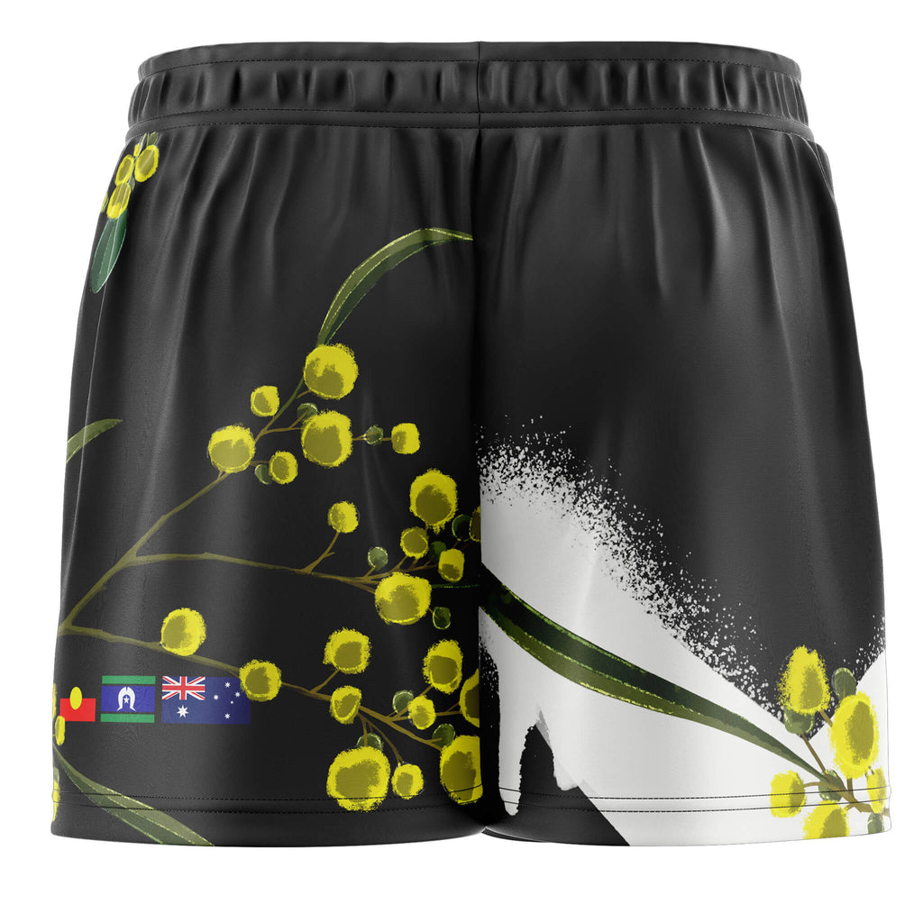 Wattle Elastic Waisted Shorts White – Continuous Flow BJJ