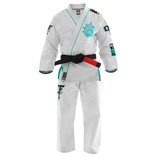 Continuous Flow BJJ Orchid Gi (White/Teal)
