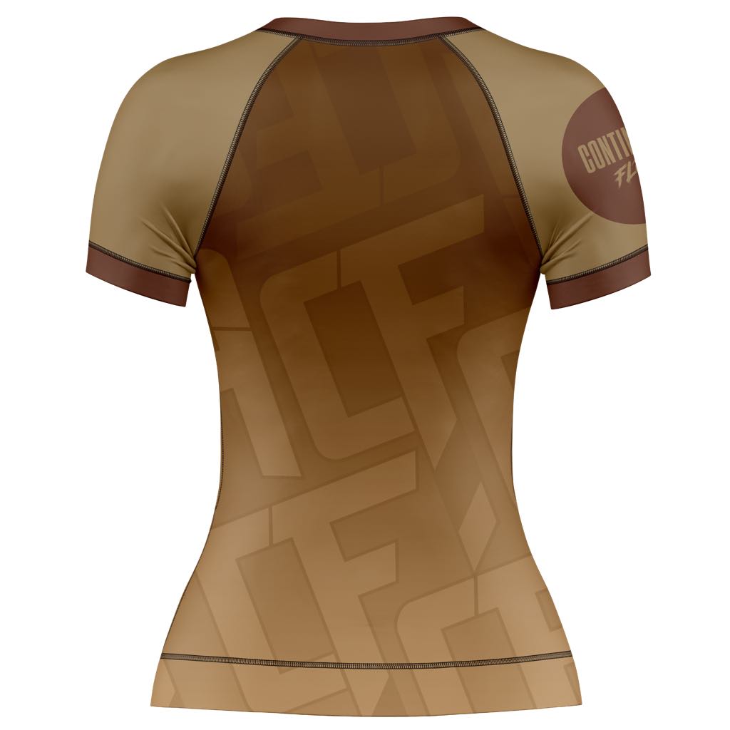 Jelly Bean Short Sleeve Rashguard Brown Continuous Flow BJJ