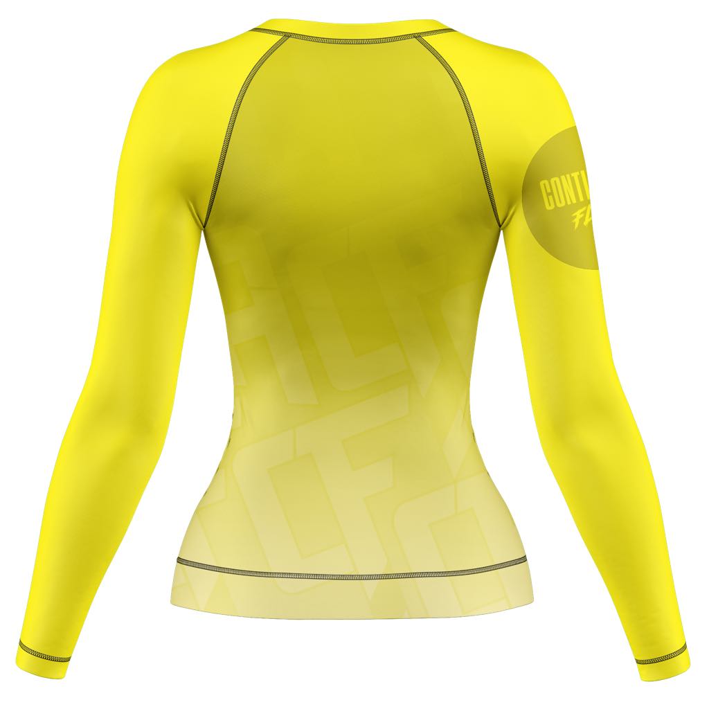 Jelly Bean Long Sleeve Rashguard Yellow Continuous Flow BJJ
