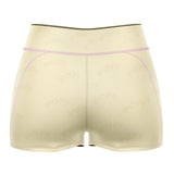 Lablubu Cream High Waisted Waisted Women's Training Shorts