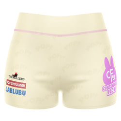 Lablubu Cream High Waisted Waisted Women's Training Shorts