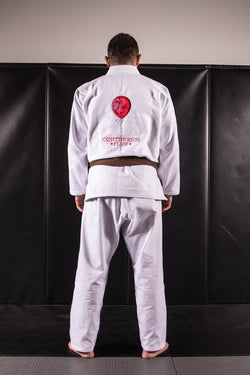 Continuous Flow jITs The Grappling Clown Kids White Pearl Weave Gi
