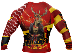 Hu-Dolph The Red Belt Reigndeer Rashguard (Red/Yellow)